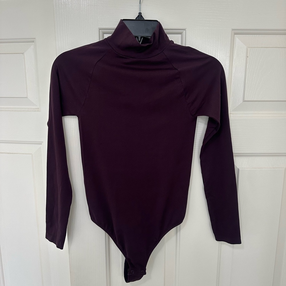 Aritzia - Babaton Deep Plum Long Sleeve Bodysuit